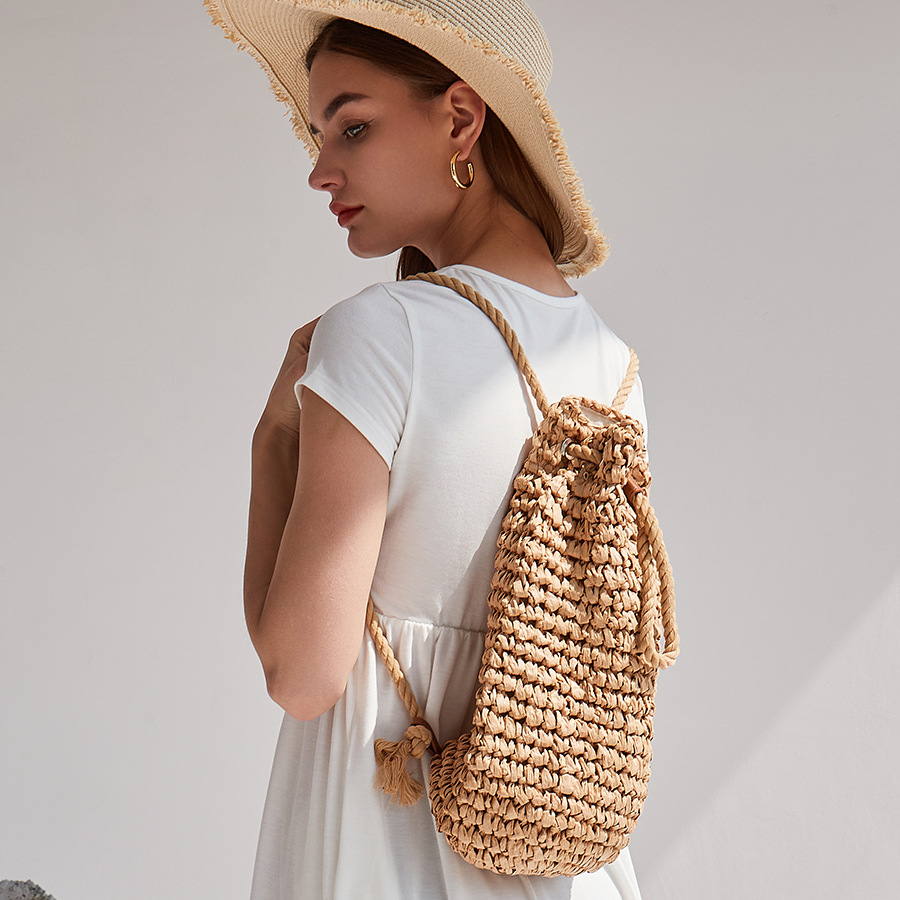 Women'S Raffia Bags - Ręcznie robione torby plażowe ze sznurkiem,
